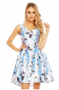 Dámské šaty LR202-6 - Modré s květy - Showny