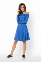 Letní šaty dámské ve volném střihu značkové středně dlouhé modré