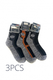 Hrubší termo ponožky 3pcs unisex 70510 šedočerná - Gemini