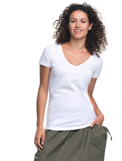Dámské tričko V-neck 22200 bílé - PromoStars