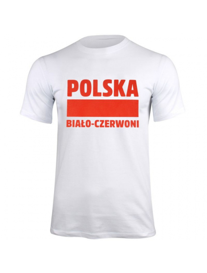 Tričko unisex 220 Polsko 337909 Bílá s červenou - GEFFER