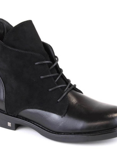 Dámské zateplené boty na podpatku W WOL88C černé - Potocki