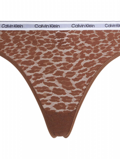 Dámská tanga HIGH LEG THONG 000QD5051E FUA  hnědé - Calvin Klein