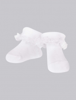 Dívčí ponožky s volánky 3Pack SKA-0119G-010J-002 bílé - Yoclub