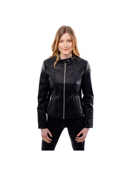Dámská koženková bunda GLANO černá - J.Style