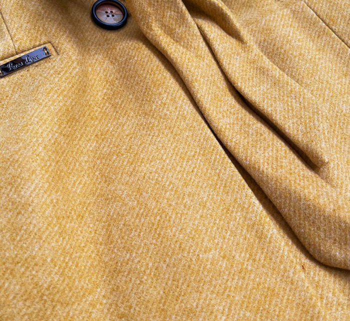 Dámský kabát s přídavkem vlny RL PL-2715.31P žlutý - Rosse Line