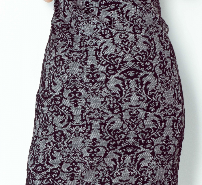 Dámské šaty 53-22 s květinovým vzorem šedé - Numoco