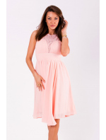 Dámské společenské šaty středně dlouhé růžové - EVA&LOLA