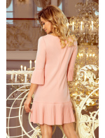 Dámské šaty s plisovanou sukní - 228-1 - Pastel růžová