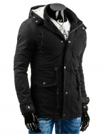 Pánská prošívaná zimní bunda s odnímatelnou kapucí