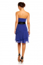 Společenské šaty MAYAADI - HS-345_BL-  s mašlí a sukní s volány - Modré