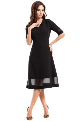 Dámské společenské šaty mo-272 s volnou sukní - černé