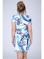 Dámské šaty pm-33607-1 s květinovým vzorem - modrá - Efekt