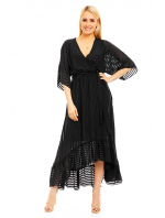 Lehké dámské šaty s asymetrickou sukní černé