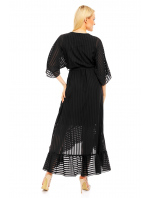 Lehké dámské šaty s asymetrickou sukní černé - LULU&LOVE