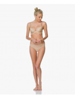 Podprsenka s kosticí QF1444E tělová a hnědá - Calvin Klein