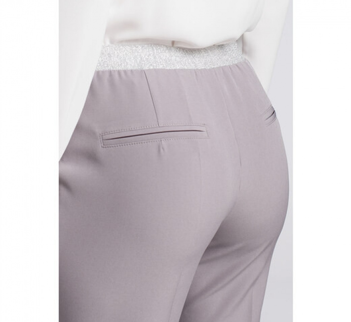 Dámské kalhoty s elastickým pasem K035 Světle šedá - Makover