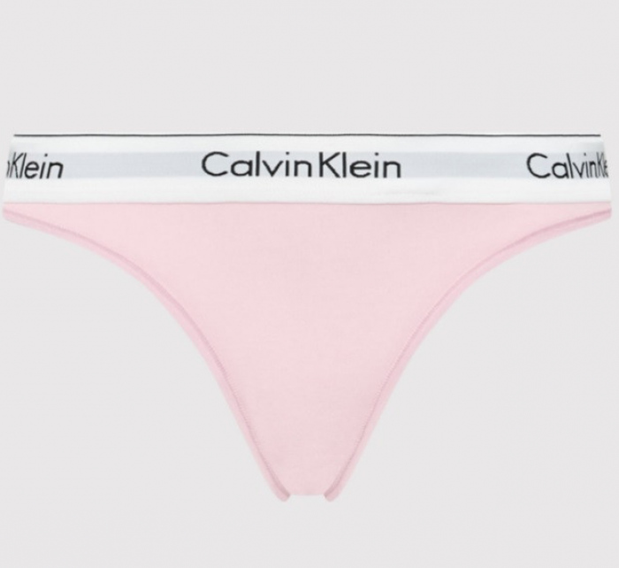 Dámská tanga F3786E TOE - pastelově růžová - Calvin Klein