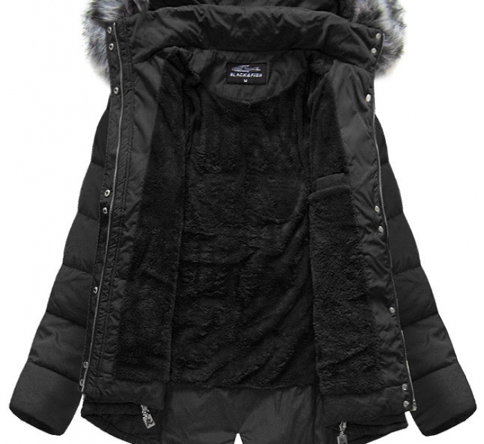 Dámská zimní bunda s kapucí YB917 - Black Fish