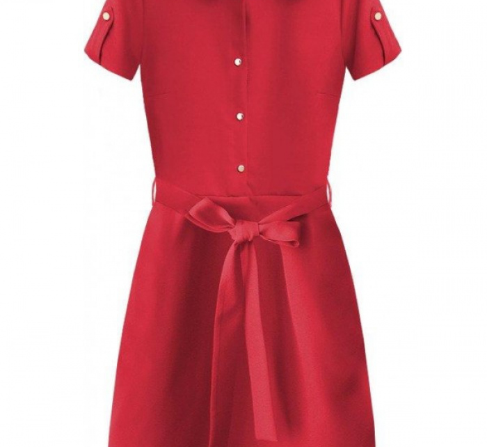 Dámské šaty s límečkem 431 červené - Inpress