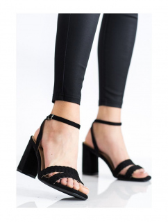 Dámské semišové sandálky na širokém podpatku K2012501NE - Kylie crazy