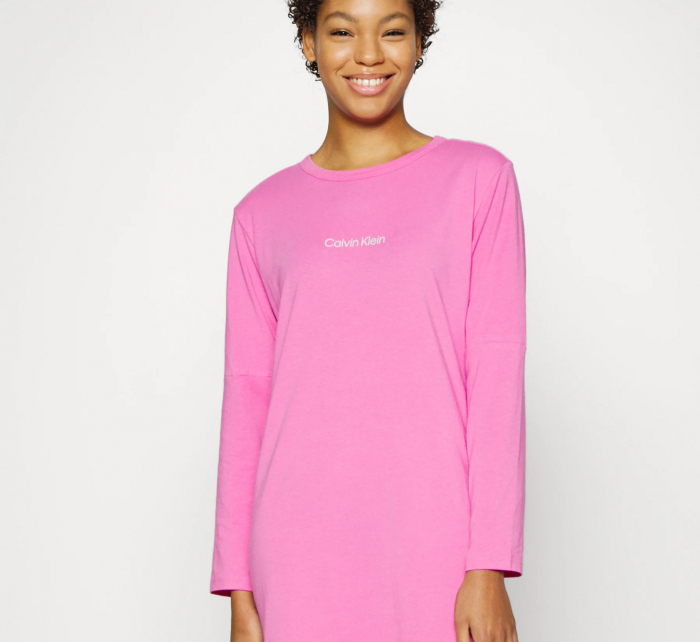Dámská noční košilka Lounge QS6762E - TO3 - Hollywood růžová - Calvin Klein