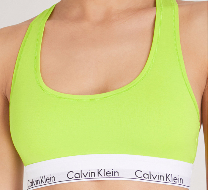 Sportovní podprsenka F3785E - ZIR - Neon žlutá - Calvin Klein