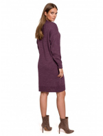 Dámské svetrové šaty K122 violet fialová - Makover