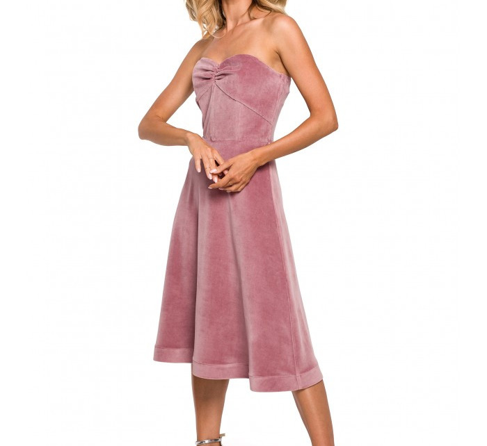 Dámské korzetové šaty M638  růžové - Moe