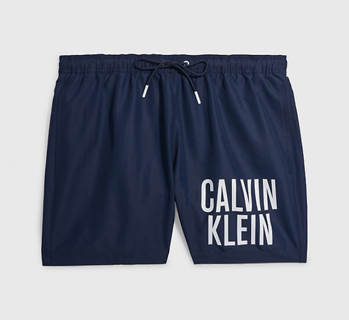 Pánské střední plavecké šortky se stahovací šňůrkou KM0KM00794 XNE tm. modrá - Calvin Klein