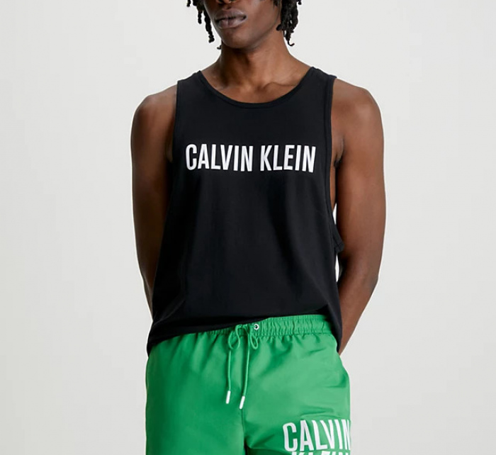Pánské plážové tílko KM0KM00837 BEH černá - Calvin Klein