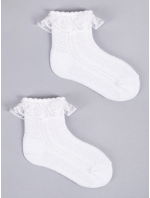 Dívčí ponožky s volánkem 3Pack SKL-0009G-0100 bílé - Yoclub