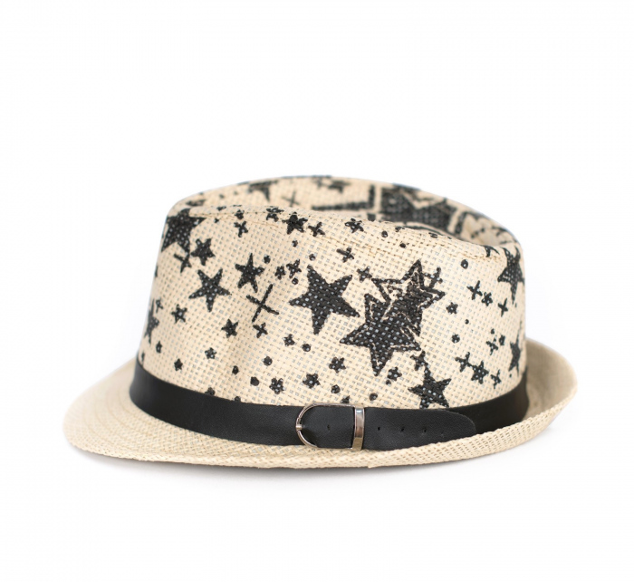 Dívčí klobouk cz17125 béžový s potiskem - Art Of Polo