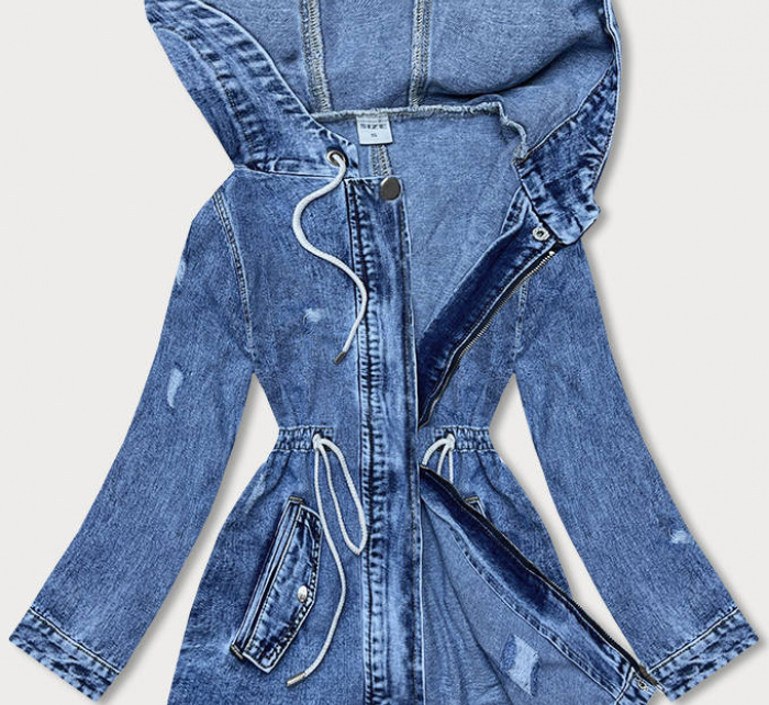 Volná dámská džínová bunda ve světle modré denimové barvě (POP7120-K) - P.O.P.SEVEN