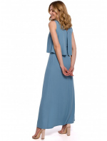 Dámské šaty s volánem K048 nebesky modré - Makover