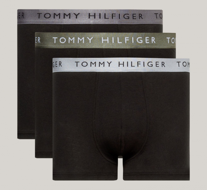 Pánské boxerky 3P TRUNK SHINE WB UM0UM03028 0UB černé - Tommy Hilfiger