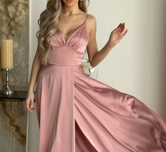 Dámské večerní šaty 282 Pudrově růžová - Bicotone