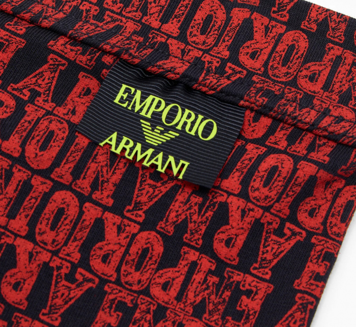 Pánské boxerky 112074 3F508 56936 černé se vzorem - Emporio Armani