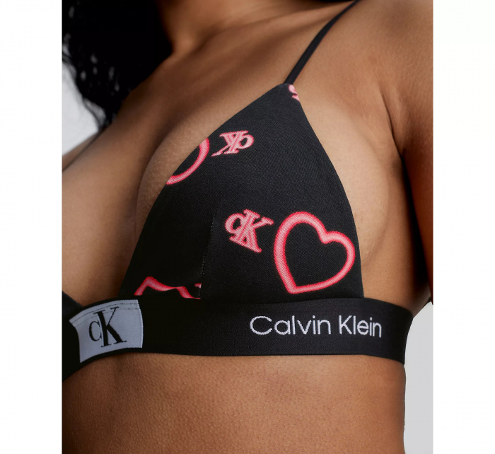 Dámské podprsenka 000QF7478E H1R černá se srdíčky - Calvin Klein
