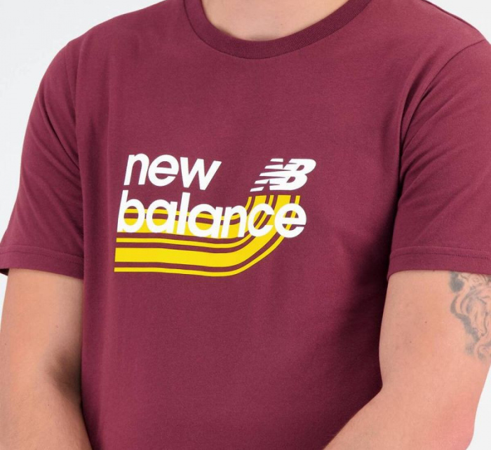 Pánské tričko BG MT31908  Kaštanová s potiskem - New Balance