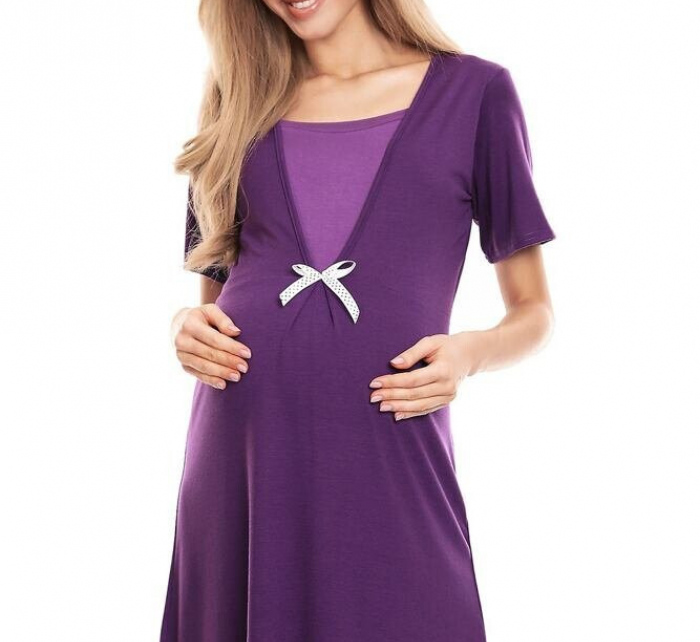 Dámská těhotenská noční košile FW200581133-6 fialová - PeeKaBoo
