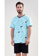 Pánské pyžamo šortky Oceán modré - Vienetta