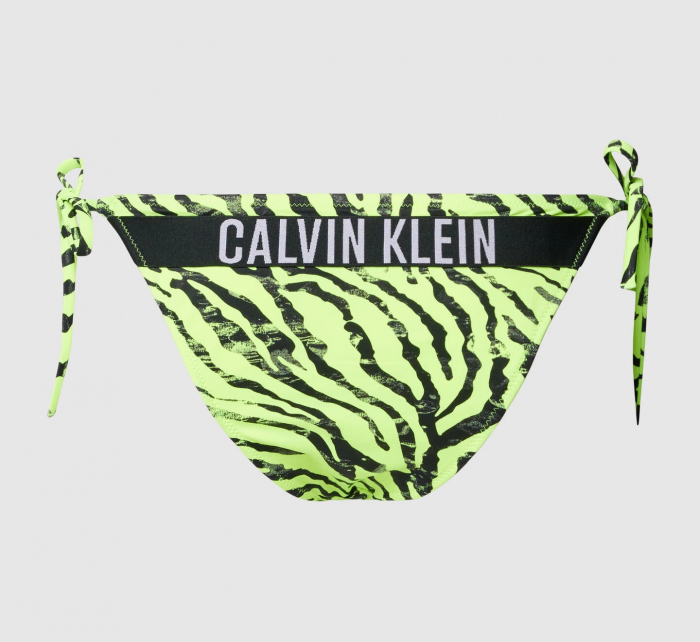 Dámské plavkové kalhotky KW0KW02336 OIC neonově žluté s potiskem - Calvin Klein
