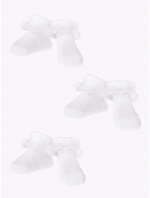 Dívčí ponožky s volánky 3Pack SKA-0119G-010J-002 bílé - Yoclub