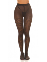 Dámské sexy punčochové kalhoty s geometrickým vzorem SH7211 černé - Koucla