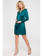 Dámské zavinovací šaty  K156 Tmavě smaragd zelené - Makover